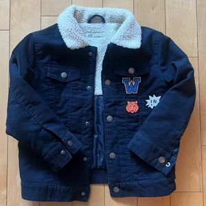 Corduroy navy jacket lined boys size 6